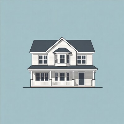 White house with porch illustration
