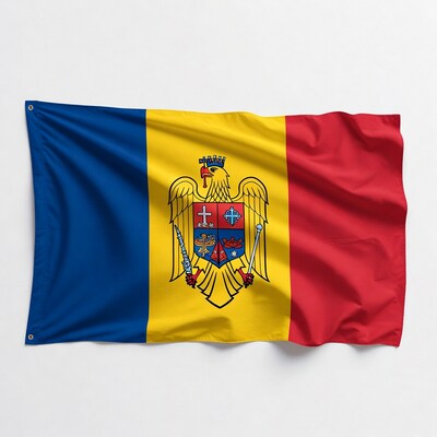 Romanian Flag with Coat of Arms