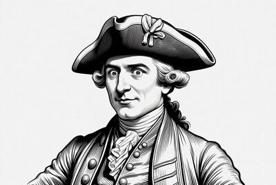Tricorn hat man illustration