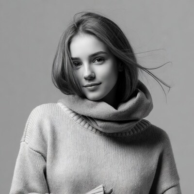 Young woman in turtleneck sweater
