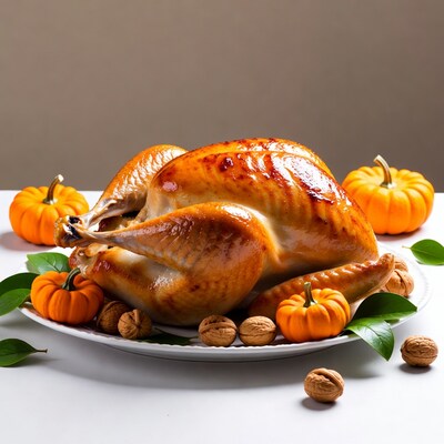 Roasted Turkey with Pumpkins and Walnuts
