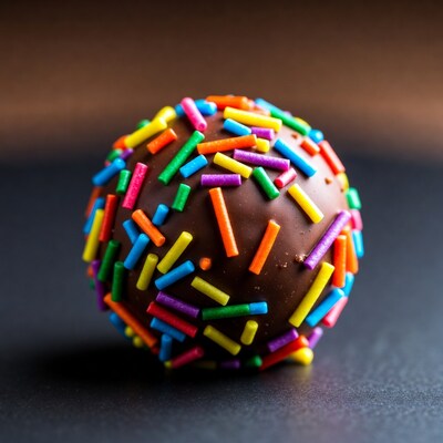 Chocolate truffle with rainbow sprinkles