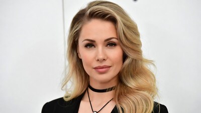 Blonde woman with choker necklace
