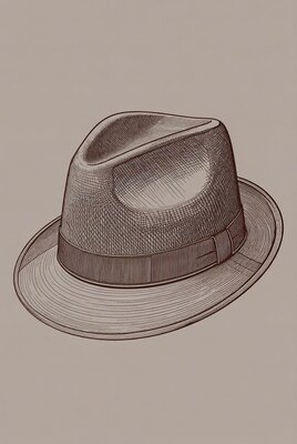 Fedora Hat Sketch Illustration