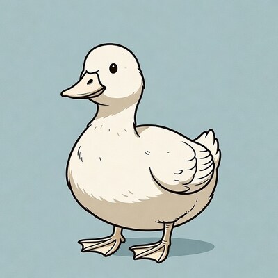 Cute white duck illustration