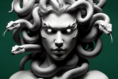 Medusa with snakes in hair
