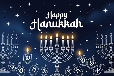 Happy Hanukkah Menorah Illustration