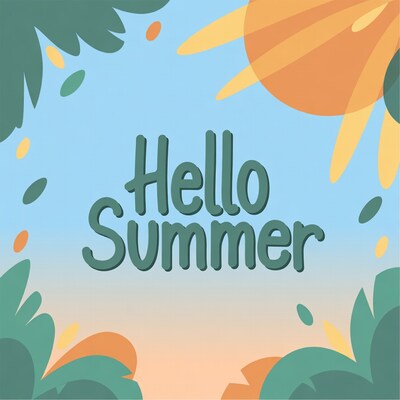 Hello Summer Clipart Illustration