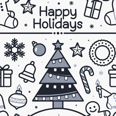 Happy Holidays Clipart Illustration