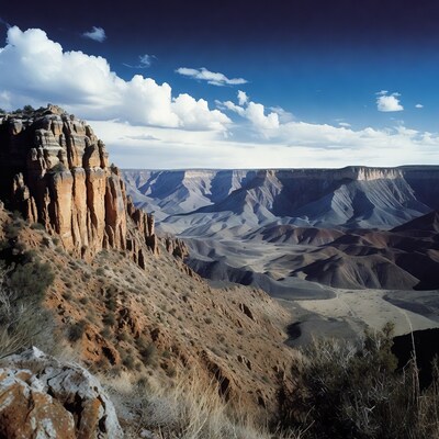 Grand Canyon overlook with clouds