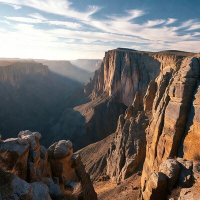 Dramatic Canyon at Sunset