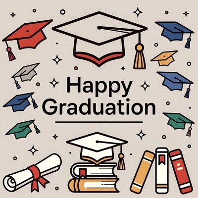 Happy Graduation Clipart Illustration
