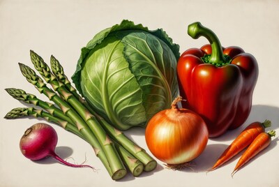 Fresh vegetables asparagus cabbage pepper