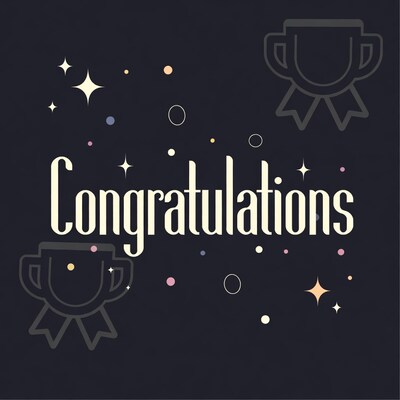 Congratulations with Trophies Illustration