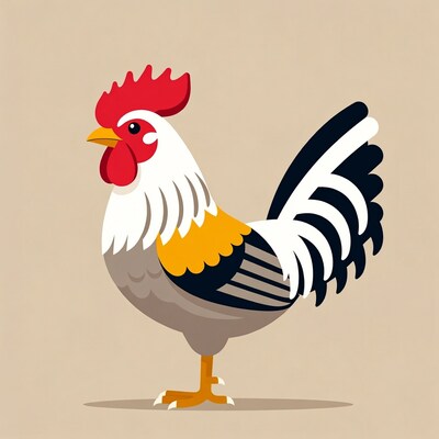 Colorful Rooster Illustration