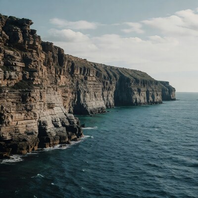 Cliff edge over ocean
