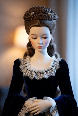 Ball-Jointed Doll in Blue Victorian Dress