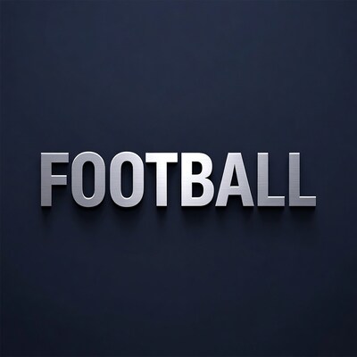 Silver FOOTBALL Text on Dark Blue