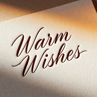 Warm Wishes on White Card
