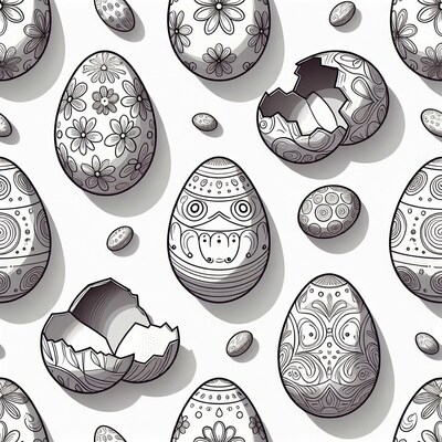Decorated Easter Eggs Pattern