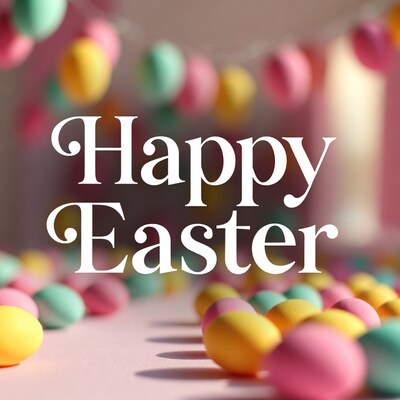 Happy Easter with Colorful Eggs