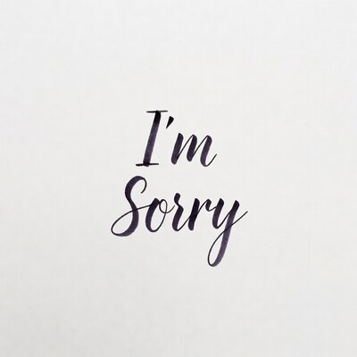 I'm Sorry handwritten text
