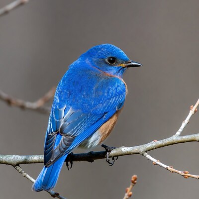 Eastern Bluebird perched on branch