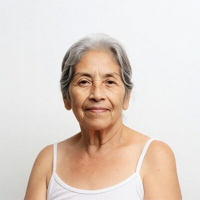 Elderly Asian woman smiling