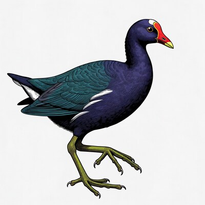 Purple Gallinule Bird Illustration
