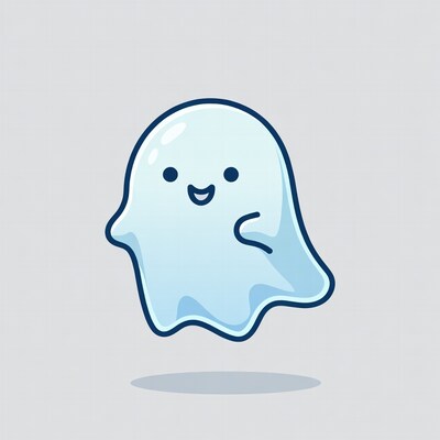 Cute smiling ghost illustration