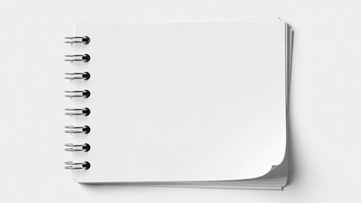 Blank Spiral Notebook on White