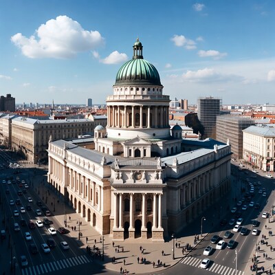 Austrian Parliament Building Vienna aerial view