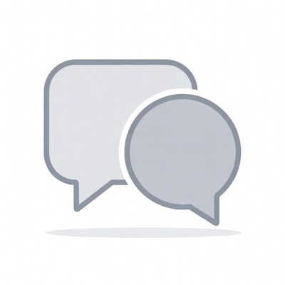 Two gray speech bubbles icon
