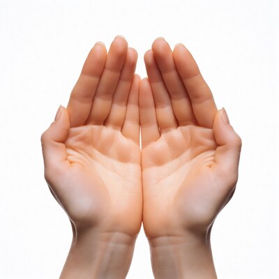 Open female hands palms up