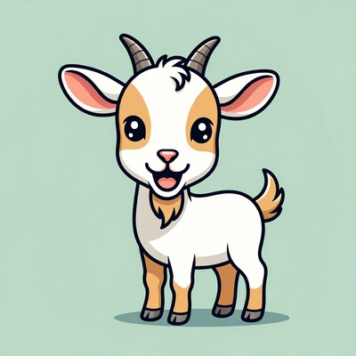 Cute baby goat illustration