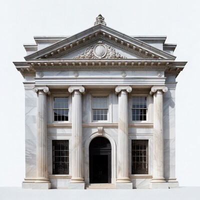 Neoclassical Marble Building with Columns