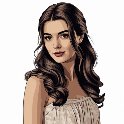 Beautiful woman with long brown hair