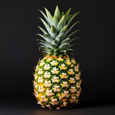 Pineapple on black background