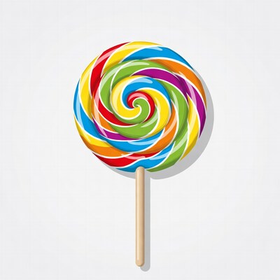 Colorful Rainbow Lollipop on Stick
