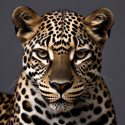 Close-up leopard face