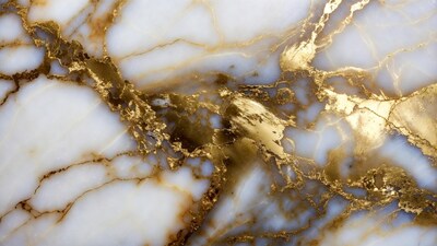 Gold Veins White Marble Texture
