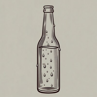 Sweaty Beer Bottle Illustration