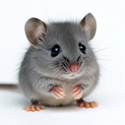 Cute gray baby mouse