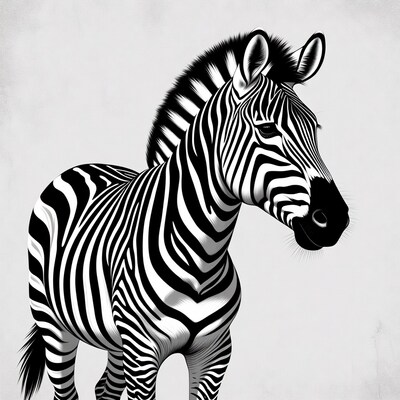 Black and white zebra illustration