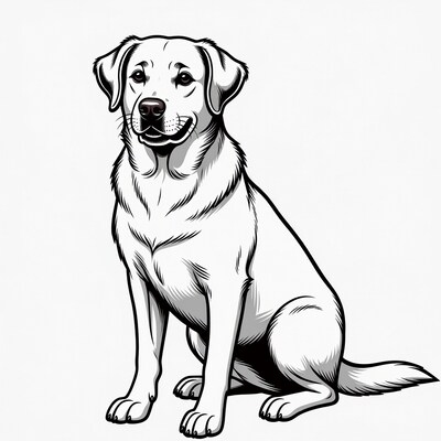 Sitting Labrador Retriever illustration