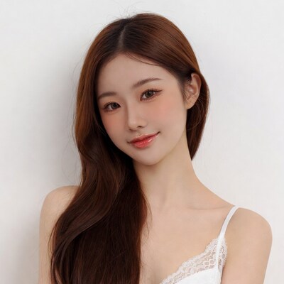Asian woman in lace camisole