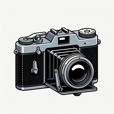 Vintage Bellows Camera Illustration