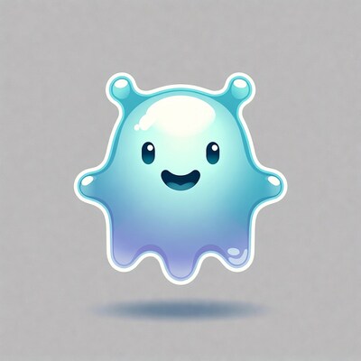 Cute blue jelly blob illustration