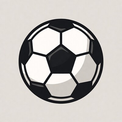 Black and white soccer ball illustration