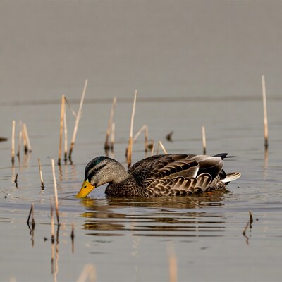 Mallard duck swimming in water